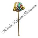 Golden Metal Meenakari Ghughra (Toy Rattle) With Both Side
