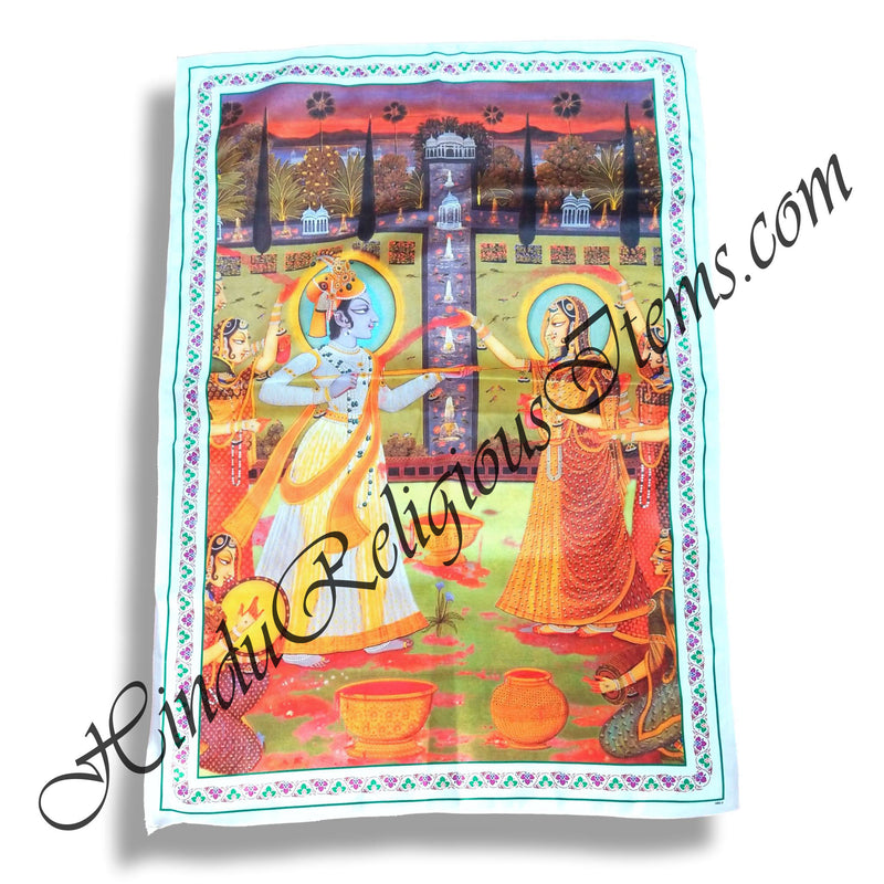 High Quality Satin Printed Pichwai (Backdrop) - Holi Khel