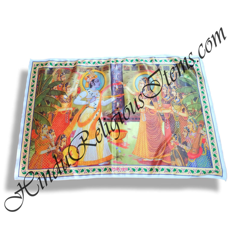 High Quality Satin Printed Pichwai (Backdrop) - Holi Khel