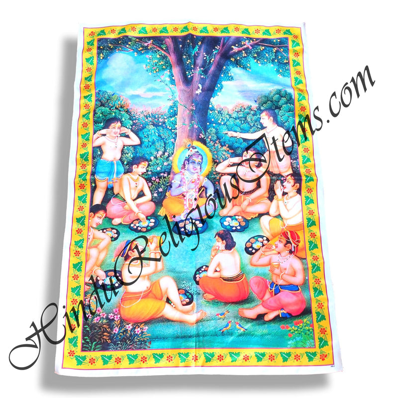 High Quality Satin Printed Pichwai (Backdrop) - Chaak Manorath