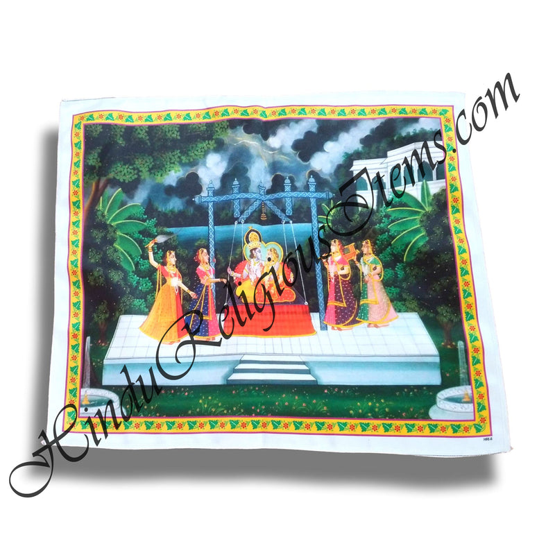 Premium Satin Printed Pichwai (Backdrop) -Hindola Utsav