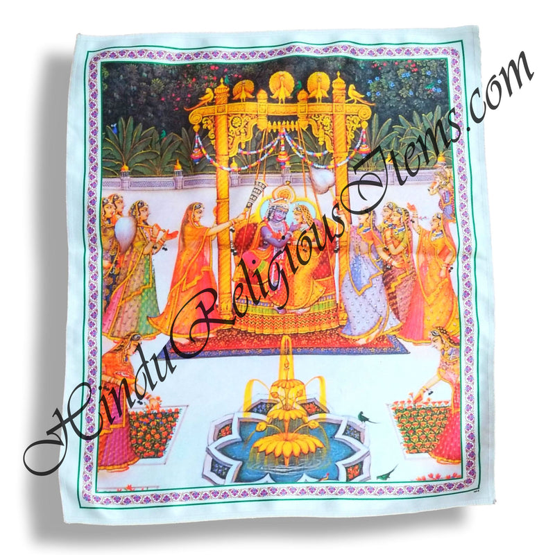 Premium Satin Printed Pichwai (Backdrop) -Hindola Utsav