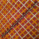 Cotton Chofuli Bandhani/ Chundadi With Criss Cross Golden Or Silver Lace Fabric/ Kapad(CCBGSL)