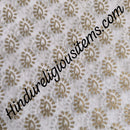 Cotton With Basma Chappa With Golden Leaf Print Fabric/Kapad(CBCGLP)