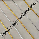 Doriya Leheriya with Golden Silver Lace (Ganga Jamuna) Fabric/ Kapad(DLGJ)