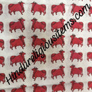 Cambric Cotton With Heavy Material Coloured Cow Print  Fabric/Kapad(CCHCCP)