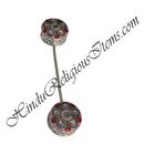 White Metal Meenakari(Both Side) Ghughra (Toy Rattle)