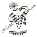 Premium Quality White Moti Mala With Coloured Moti Mala Set
