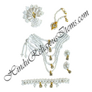 Premium Quality White Moti Mala With Coloured Moti Mala Set