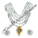 Premium Quality White Moti Mala With Coloured Moti Mala With Kundal