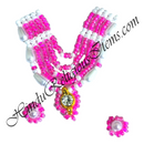 Premium Quality White Moti Mala With Coloured Moti Mala With Kundal