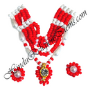 Premium Quality White Moti Mala With Coloured Moti Mala With Kundal