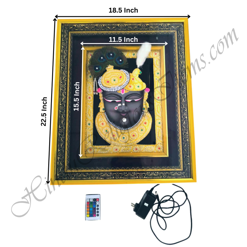 Premium Quality Mukharvind & Mangla Swarup Chitraji 3D Photo Frame With LED Light