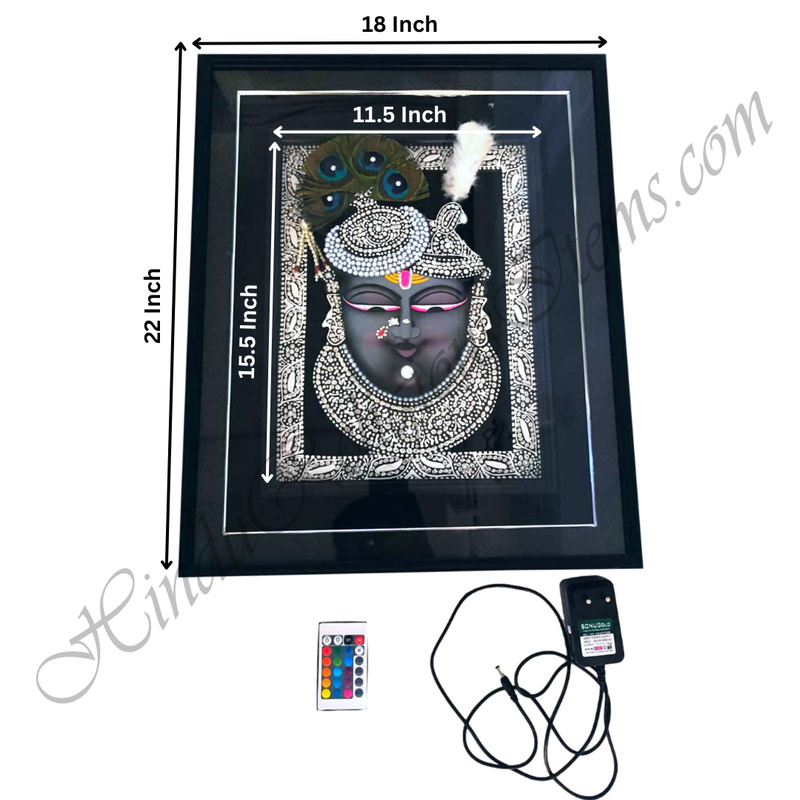 Premium Quality Mukharvind & Mangla Swarup Chitraji 3D Photo Frame With LED Light