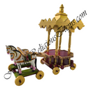 Decorative horse-drawn carriage with gold roof on a white background, featuring 'ReligiousItems.com' branding.