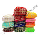 Makhmal(Velvet) With Ashtadal Kamal with Cheks Gota Patti Work Fabric/Kapad (MAKGP)