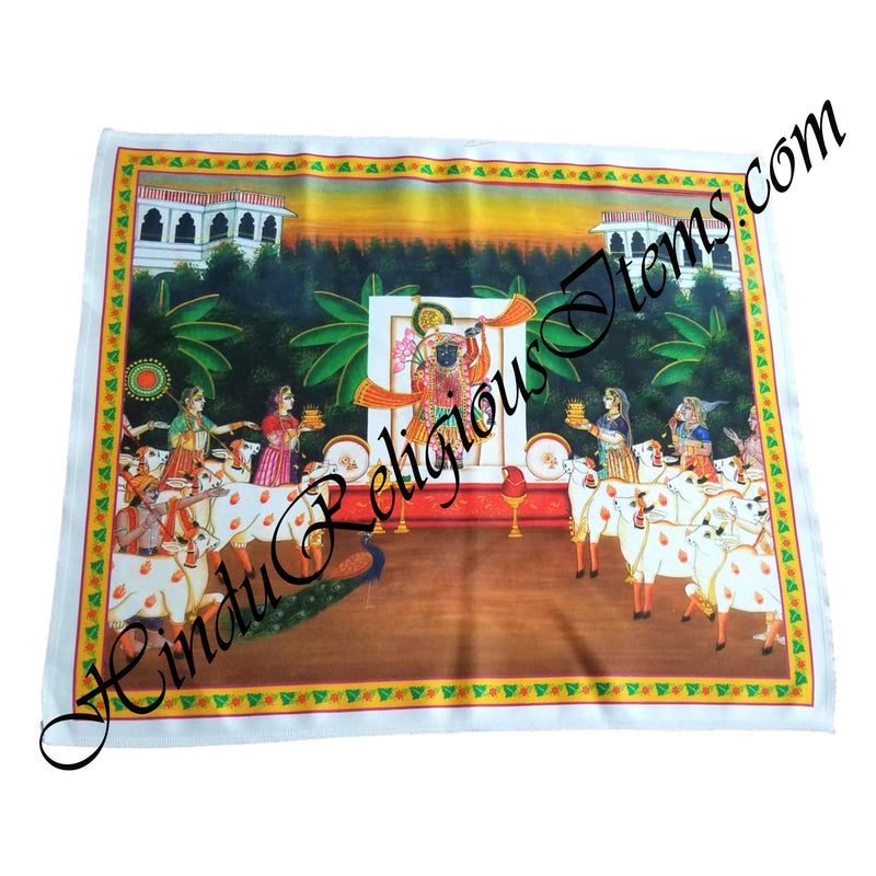 High Quality Satin Printed Pichwai (Backdrop)-Gaucharan Leela