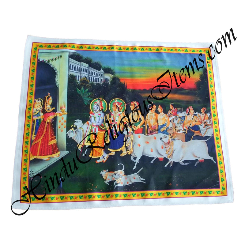 High Quality Satin Printed Pichwai (Backdrop)-Gaucharan Leela