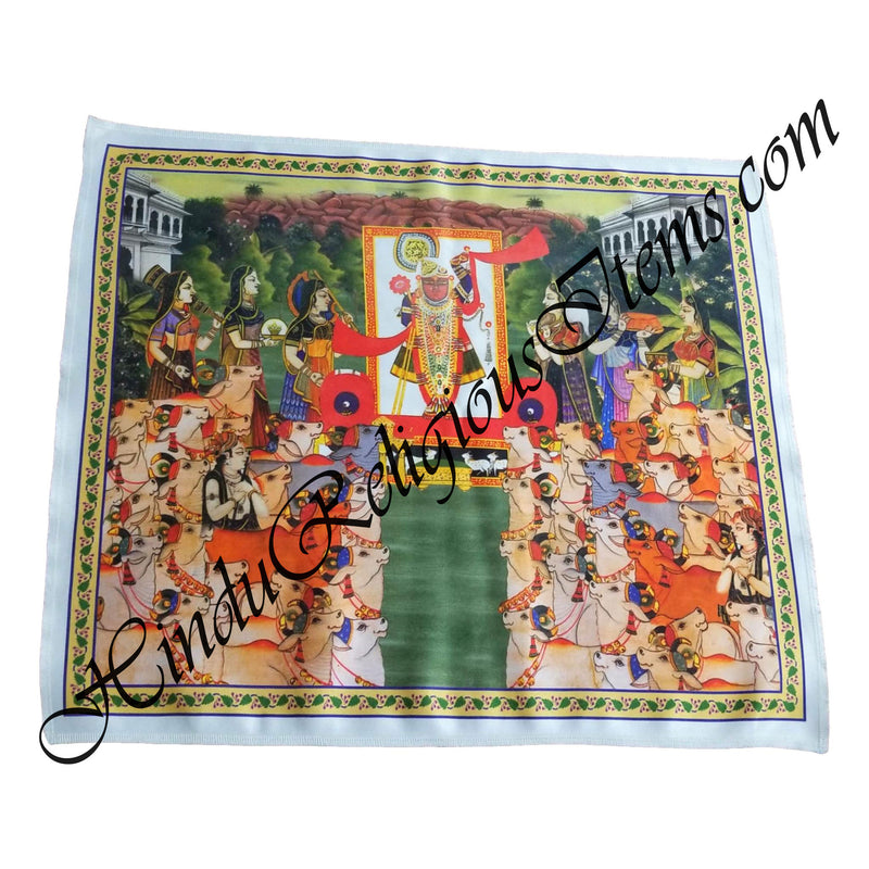 High Quality Satin Printed Pichwai (Backdrop)-Gaucharan Leela