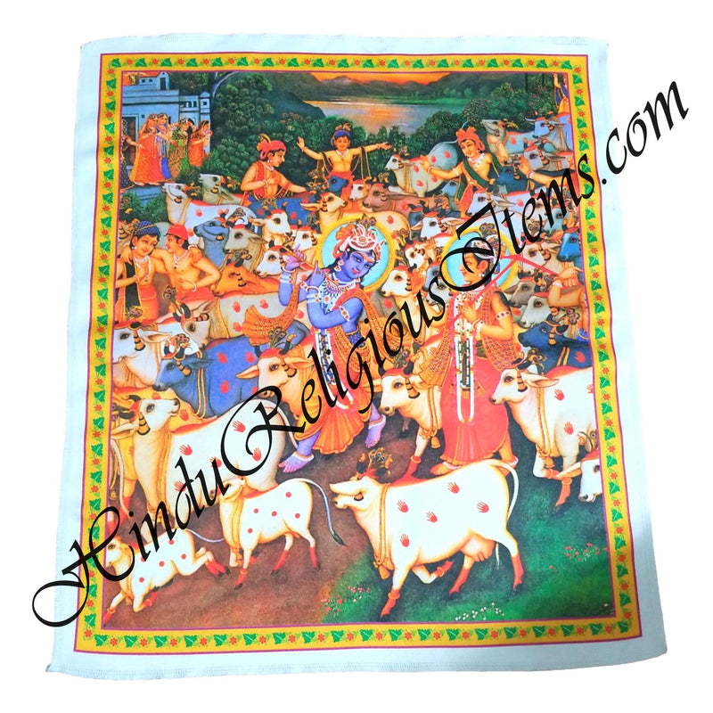 High Quality Satin Printed Pichwai (Backdrop)-Gaucharan Leela