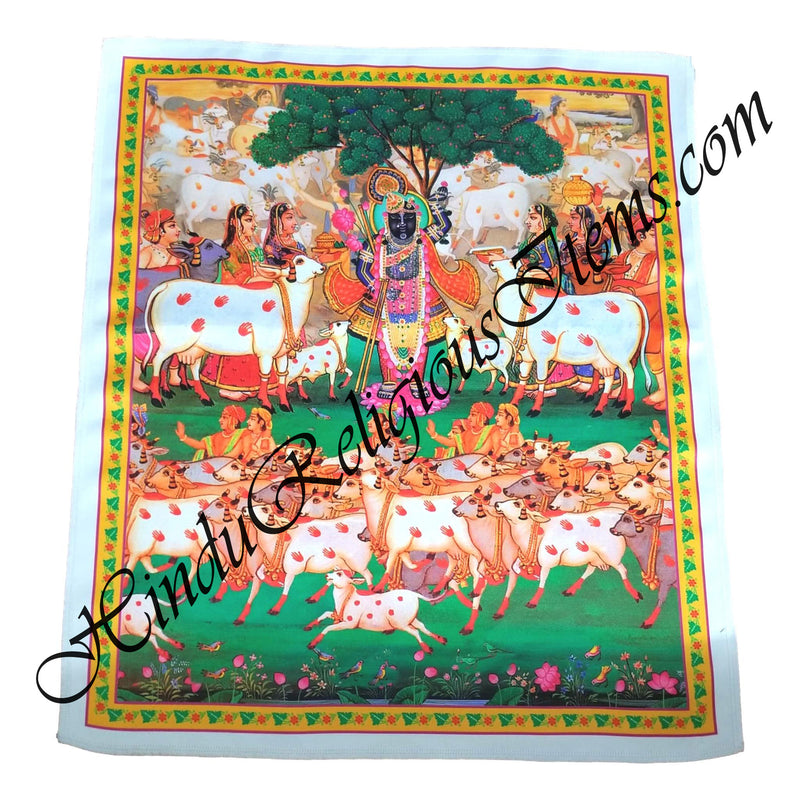 High Quality Satin Printed Pichwai (Backdrop)-Gaucharan Leela