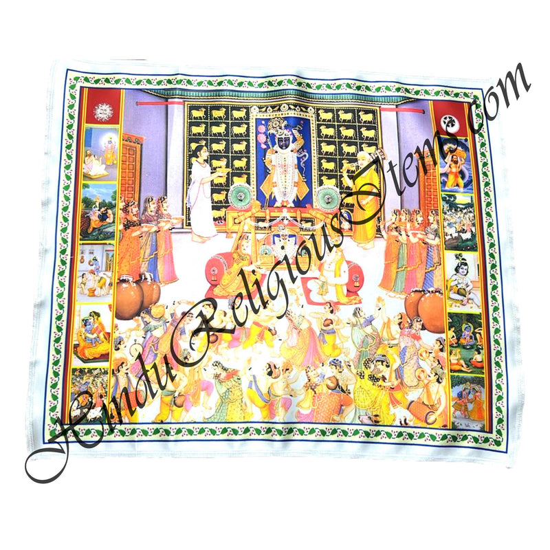 Premium Satin Printed Pichwai (Backdrop) -  Nand Mahotsava