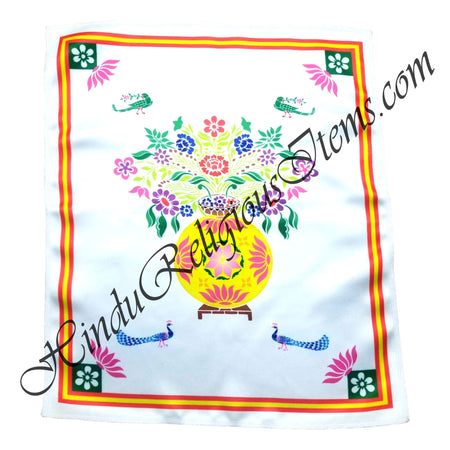 Premium Satin Printed Pichwai (Backdrop) - Vasant Kalas(Vasant Panchmi)