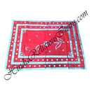 Cotton Coloured Pichwai With Moti And Abhla Decoration With Silver Lace