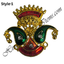 Golden Metal Meenakari Tipara