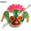 Golden Metal Meenakari Tipara