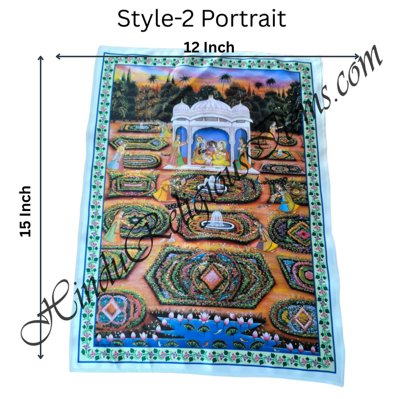 High Quality Satin Printed Pichwai (Backdrop) - Saanji