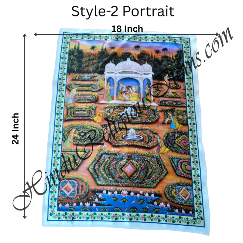 High Quality Satin Printed Pichwai (Backdrop) - Saanji