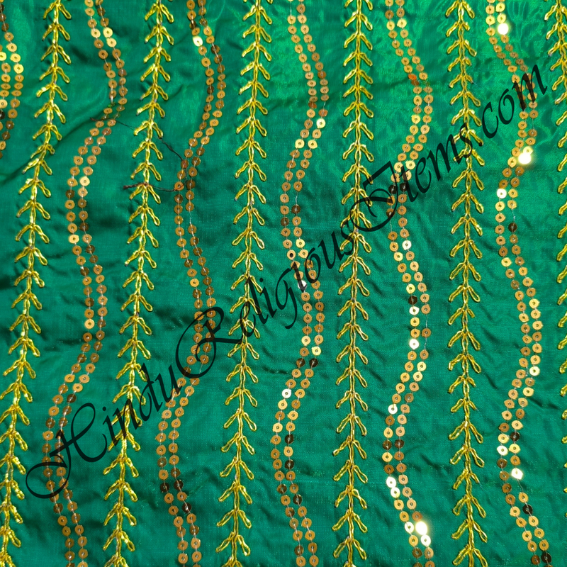 Saga Silk With Vel Sequence Tikki Work Fabric/ Kapad [SSVSW]