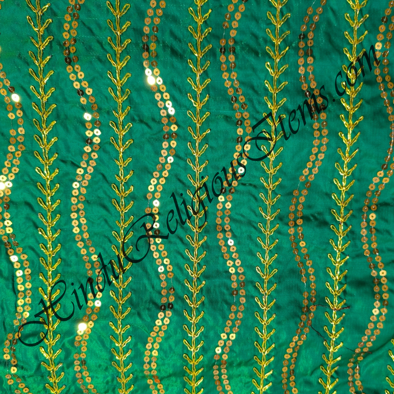 Saga Silk With Vel Sequence Tikki Work Fabric/ Kapad [SSVSW]