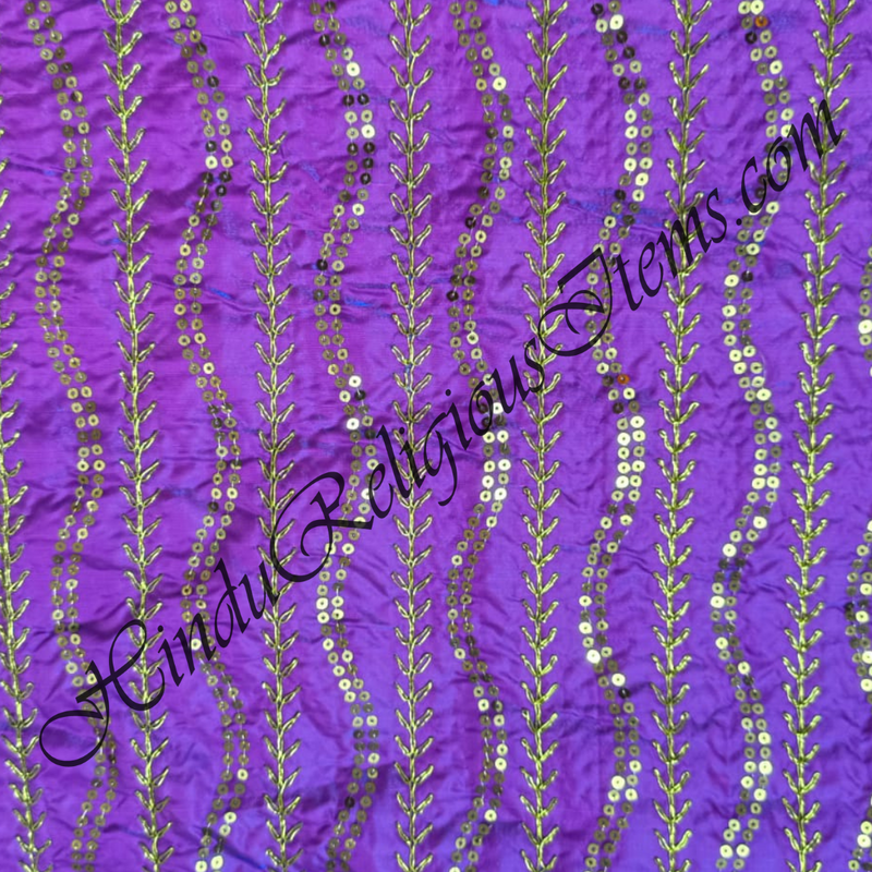 Saga Silk With Vel Sequence Tikki Work Fabric/ Kapad [SSVSW]