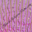 Saga Silk With Vel Sequence Tikki Work Fabric/ Kapad [SSVSW]