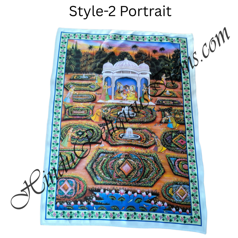 High Quality Satin Printed Pichwai (Backdrop) - Saanji