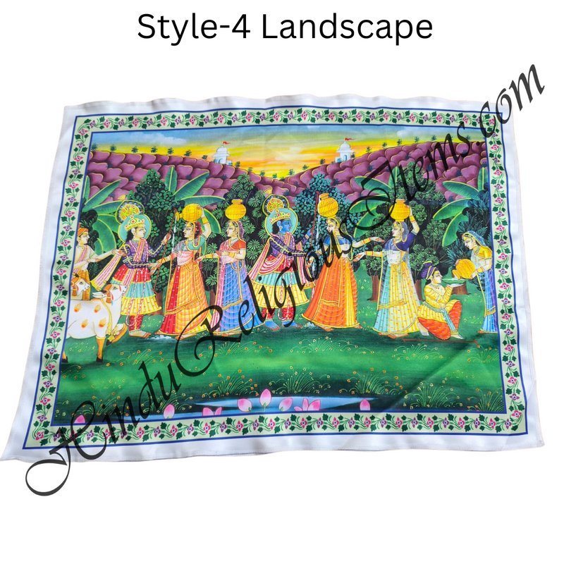 High Quality Satin Printed Pichwai (Backdrop) - Daan Leela