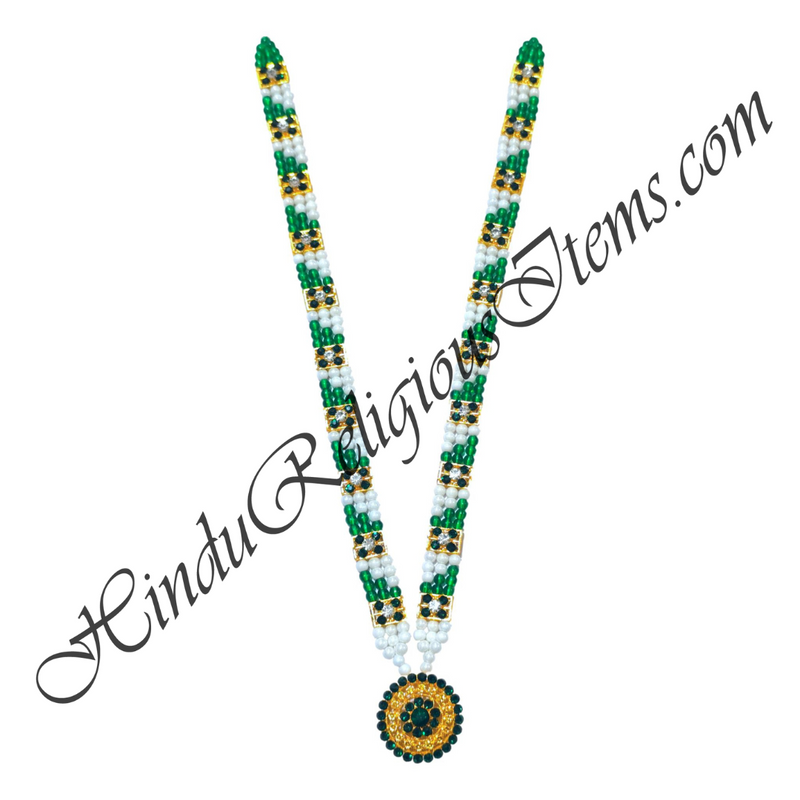 Premium Quality Multi-Colour Moti Mala With Golden Metal And Nang(Diamond) Choki