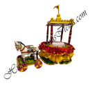 Premium Wooden Rath (Chariot) With Pair of Horses