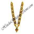 Premium Quality Lalan Moti Mala With Golden Metal And Nang(Daimond) Choki