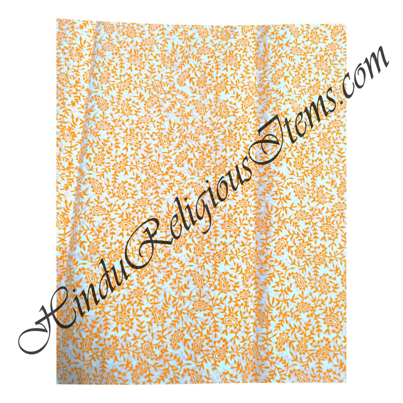 Cotton Orange (Kesari) Print Fabric/ Kapad(COP)