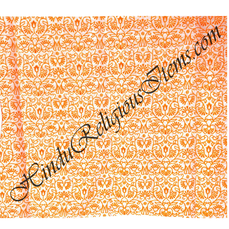 Cotton Orange (Kesari) Print Fabric/ Kapad(COP)