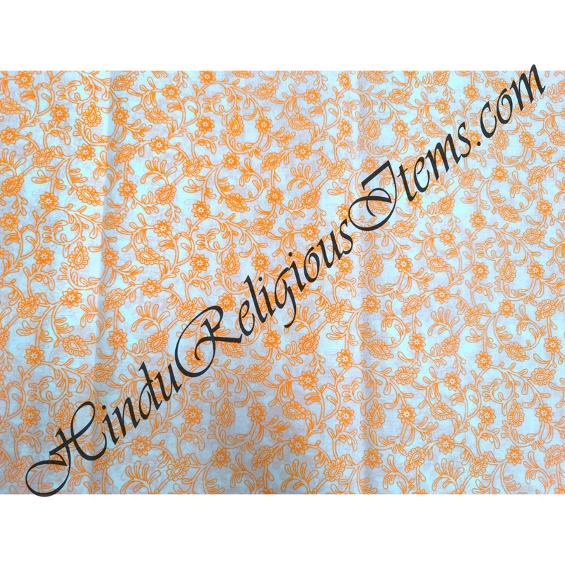 Cotton Orange (Kesari) Print Fabric/ Kapad(COP)