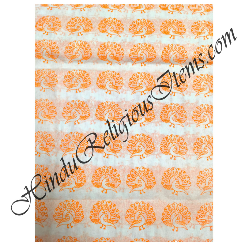 Cotton Orange (Kesari) Print Fabric/ Kapad(COP)