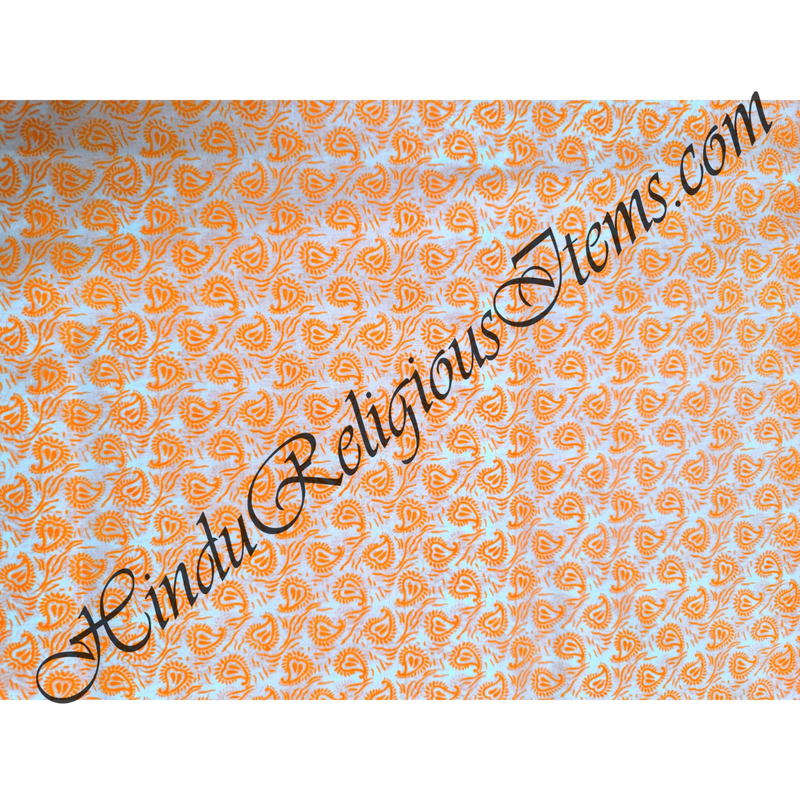 Cotton Orange (Kesari) Print Fabric/ Kapad(COP)