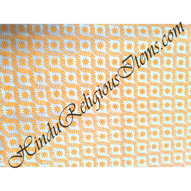 Cotton Orange (Kesari) Print Fabric/ Kapad(COP)