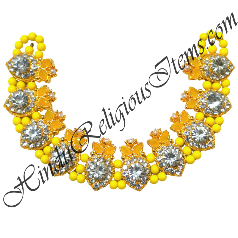 Premium Quality Lalan Moti Mala With Golden Metal And Nang(Daimond) Choki