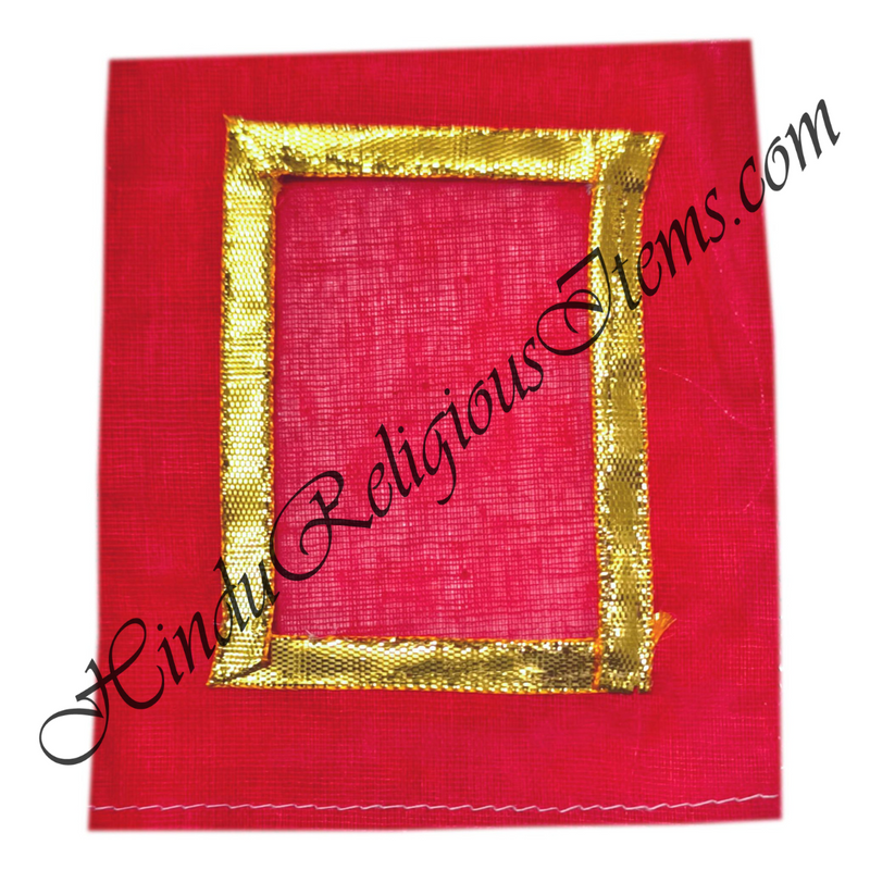 Small Size Chitraji Coloured Cotton Vastra With Golden Lace