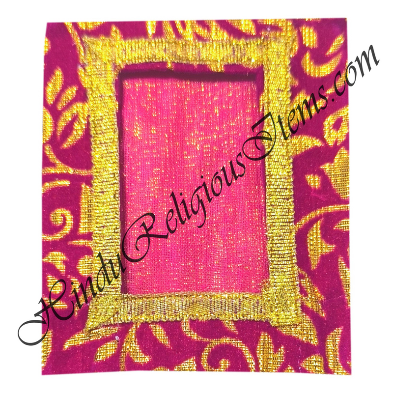 Small Size Chitraji Velvet Jhari with Floral Design Vastra With Golden Jhari Lace